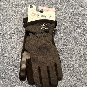 Isotoner black heather men’s gloves.